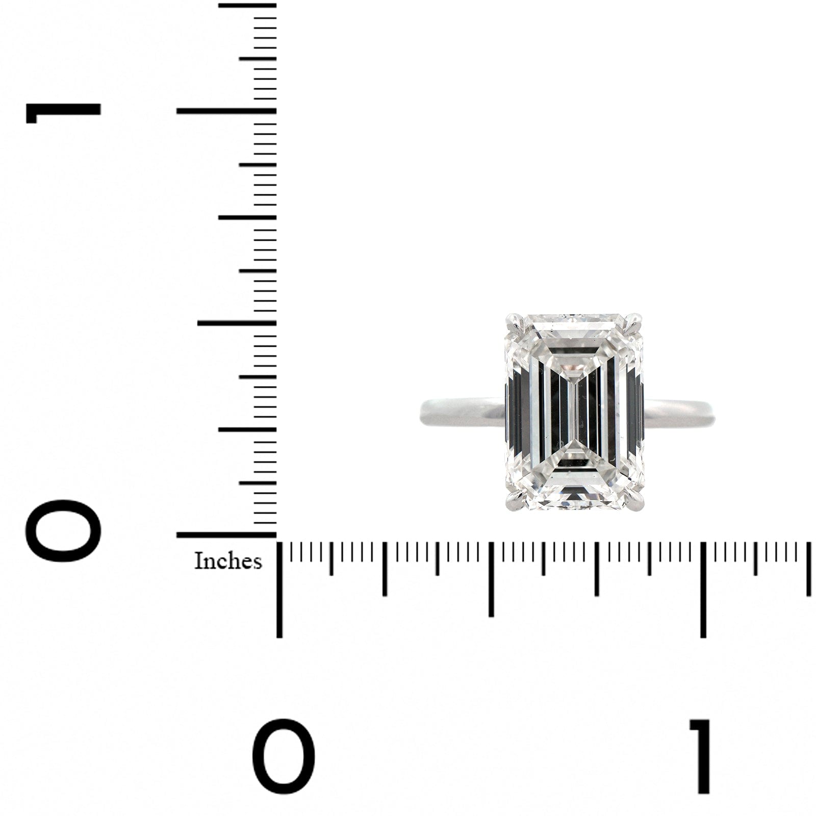 Platinum Emerald Cut Diamond Engagement Ring