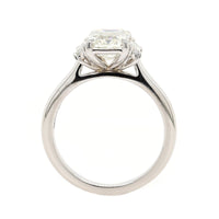 Platinum Emerald Cut and Trap Diamond Engagement Ring
