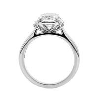 Platinum Emerald Cut and Trap Diamond Engagement Ring
