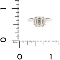 Platinum Emerald Cut and Trap Diamond Engagement Ring
