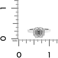 Platinum Emerald Cut and Trap Diamond Engagement Ring