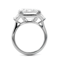 Platinum Emerald Diamond 3 Stone Engagement Ring