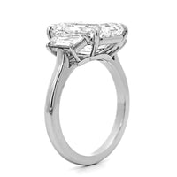 Platinum Emerald Cut Diamond 3 Stone Engagement Ring