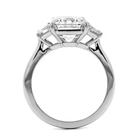 Platinum Emerald Cut Diamond 3 Stone Engagement Ring
