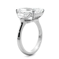 Platinum Emerald Cut Diamond 3 Stone Engagement Ring