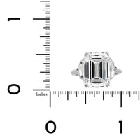 Platinum Emerald Cut Diamond 3 Stone Engagement Ring