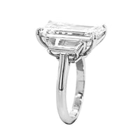 Platinum 3 Stone Emerald Cut Diamond Engagement Ring