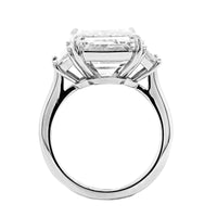Platinum 3 Stone Emerald Cut Diamond Engagement Ring