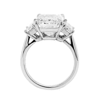 Platinum 3 Stone Emerald Cut Diamond Engagement Ring