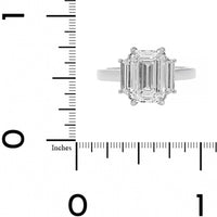 Platinum 3 Stone Emerald Cut Diamond Engagement Ring