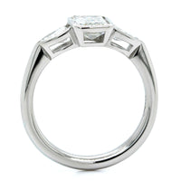 Platinum 3 Stone Bezel Set Diamond Engagement Ring
