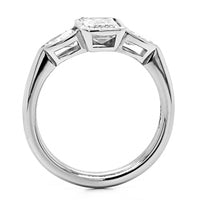 Platinum 3 Stone Bezel Set Diamond Engagement Ring