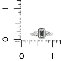Platinum 3 Stone Bezel Set Diamond Engagement Ring