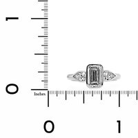 Platinum 3 Stone Bezel Set Diamond Engagement Ring