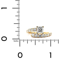 18K Yellow Gold Princess Cut Diamond Bypass Engagement Ring