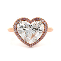 18K Rose Gold Heart Shaped Pink Diamond Ring