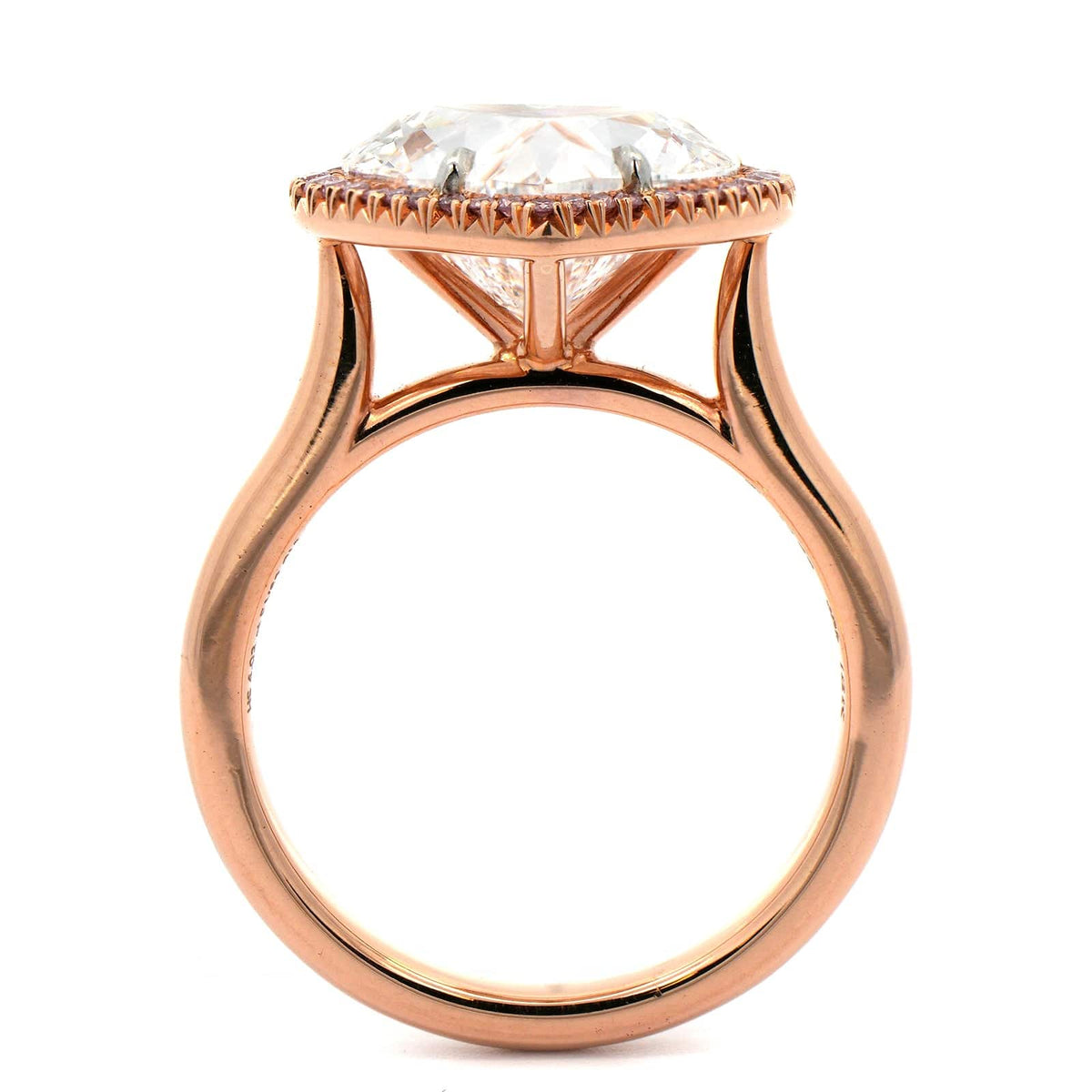 18K Rose Gold Heart Shaped Pink Diamond Ring