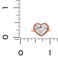 18K Rose Gold Heart Shaped Pink Diamond Ring