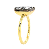 18K Yellow Gold Square Diamond Engagement Ring