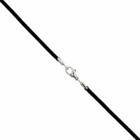 Roberto Coin 18K White Gold and Black Leather Necklace