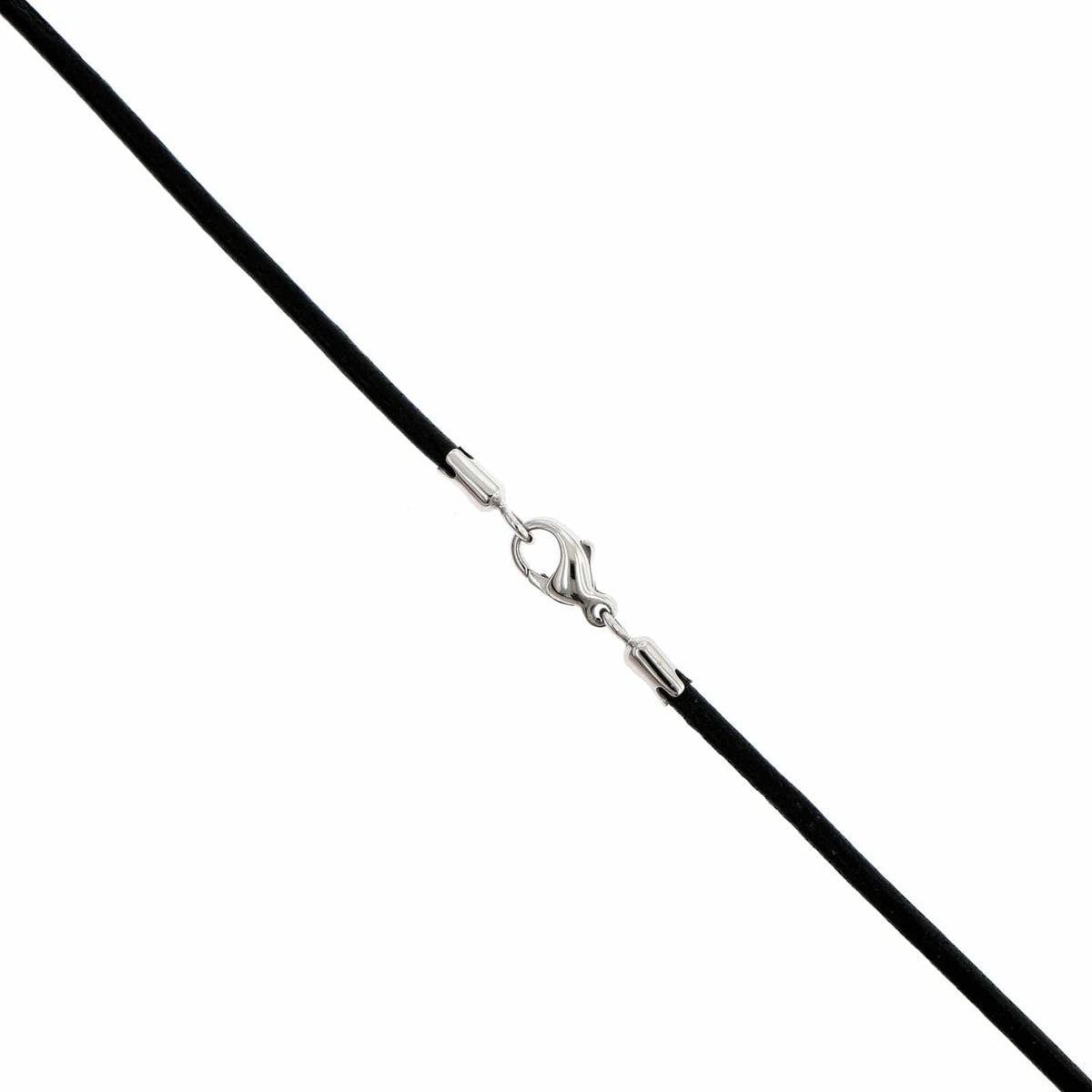 Roberto Coin 18K White Gold and Black Leather Necklace