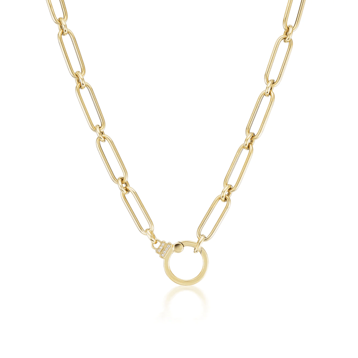 18K Yellow Gold Link with Enhancer Clip Chain