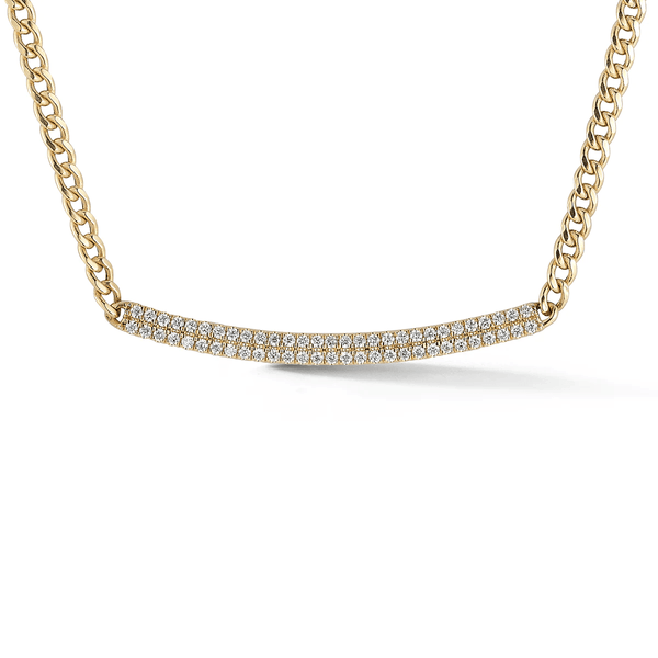 【HIROTAKA】Mosquito Diamond Bar Neclace DROSERA Black and White Diamond Short Bar Necklace