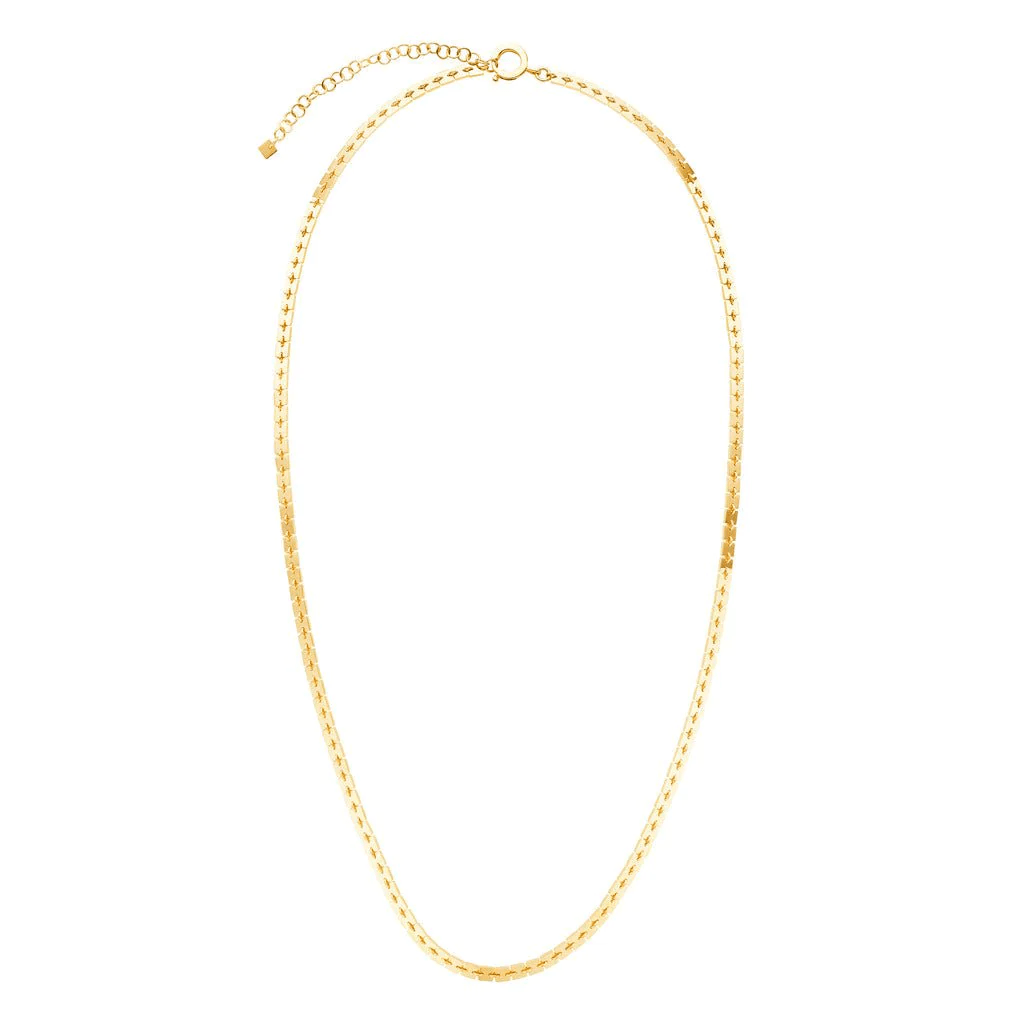 18K Yellow Gold Square Necklace