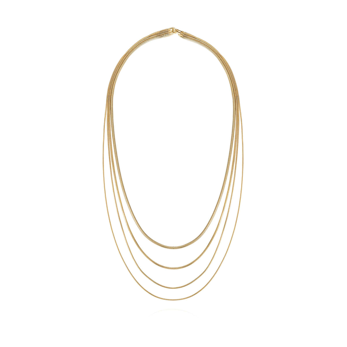 18K Yellow Gold Multi Chain Necklace