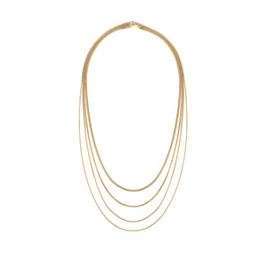 18K Yellow Gold Multi Chain Necklace