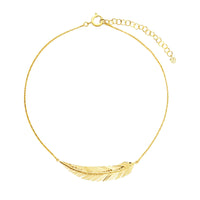 CADAR 18K Yellow Gold Feather Necklace