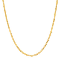 14K Yellow Gold Solid Chevron Design Chain Necklace