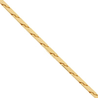 14K Yellow Gold Solid Chevron Design Chain Necklace