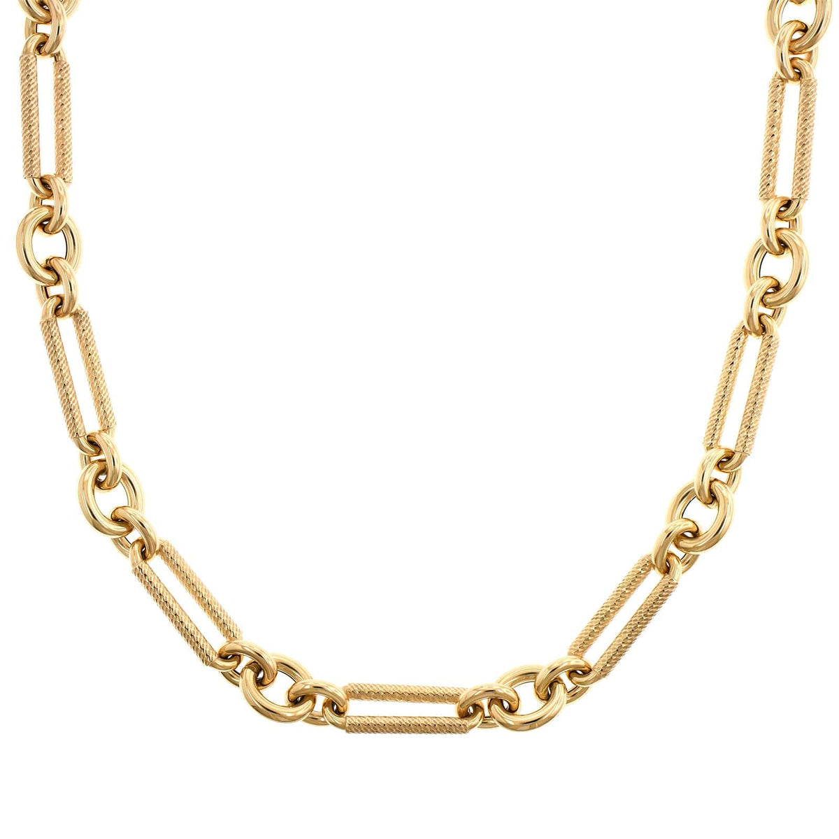 Lauren Rubinski 14K Yellow Gold Miuccia Embossed Long Chain Necklace