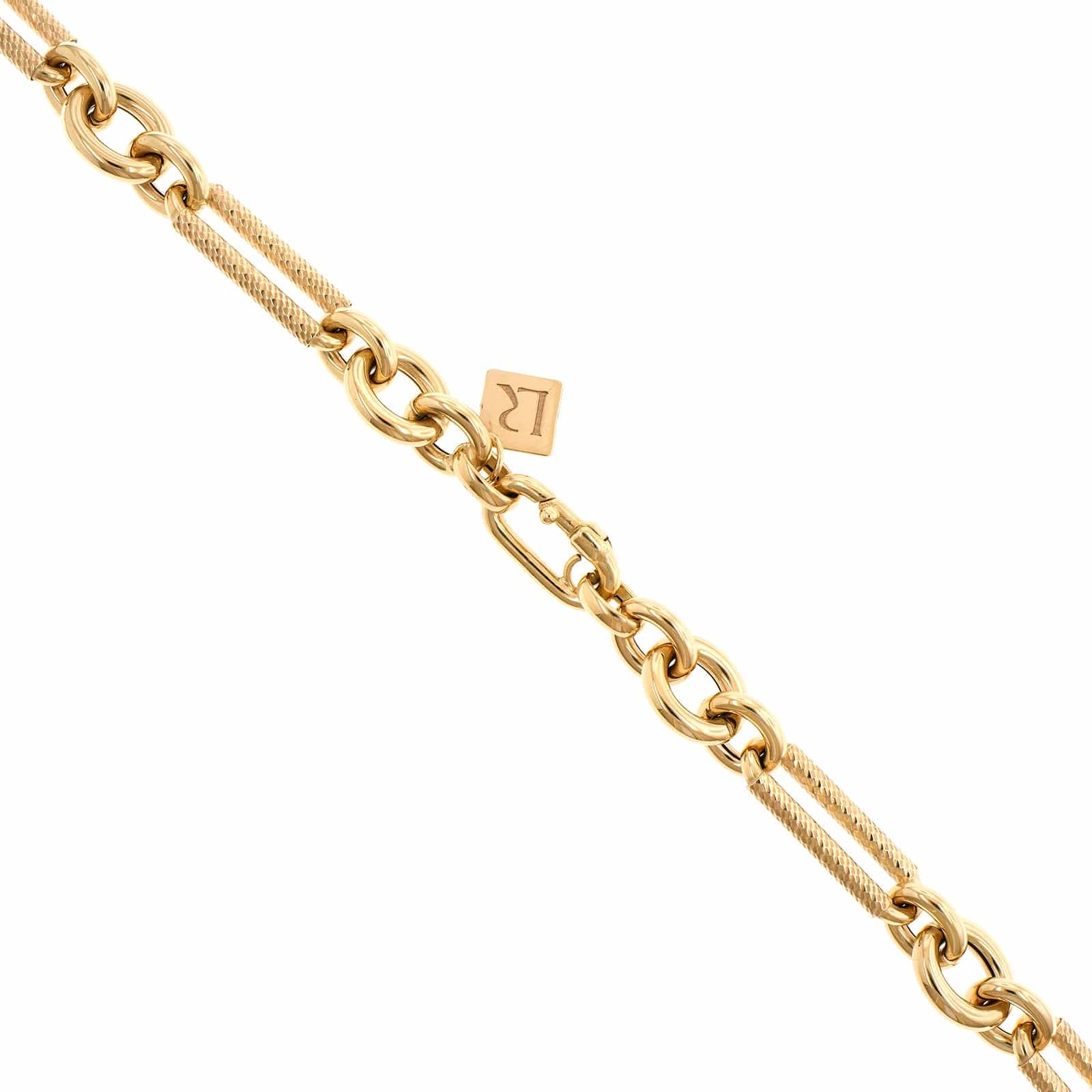 Lauren Rubinski 14K Yellow Gold Miuccia Embossed Long Chain Necklace