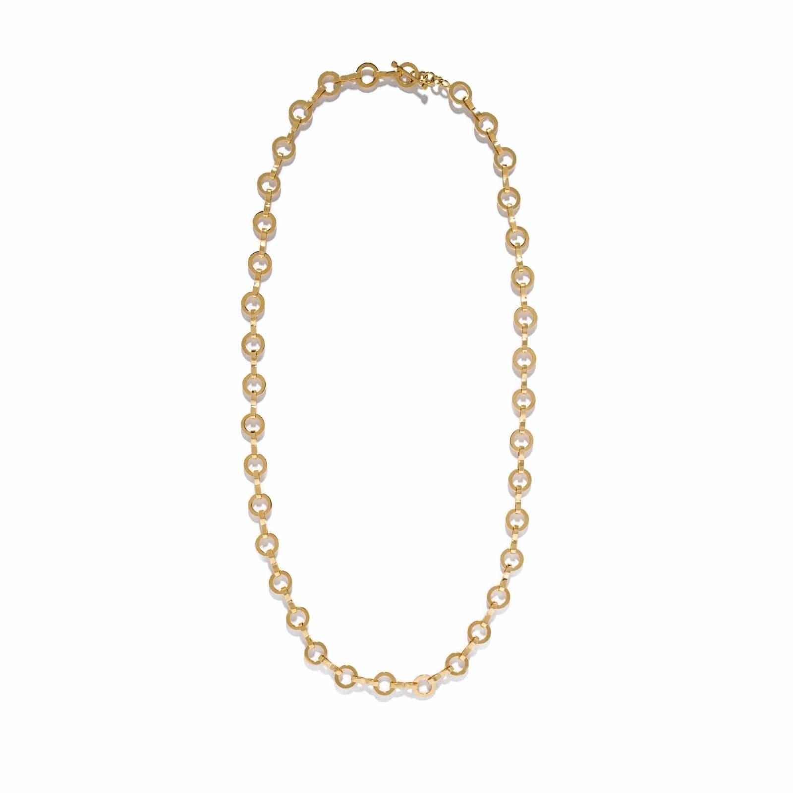 Azlee 18K Yellow Gold Heavy Circle Link Smooth Chain Necklace