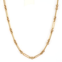 Three Stories 14K Yellow Gold Alternating Paperclip Chain Necklace