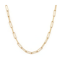 Three Stories 14K Yellow Gold Diamond Cut Paperclip Chain Necklace