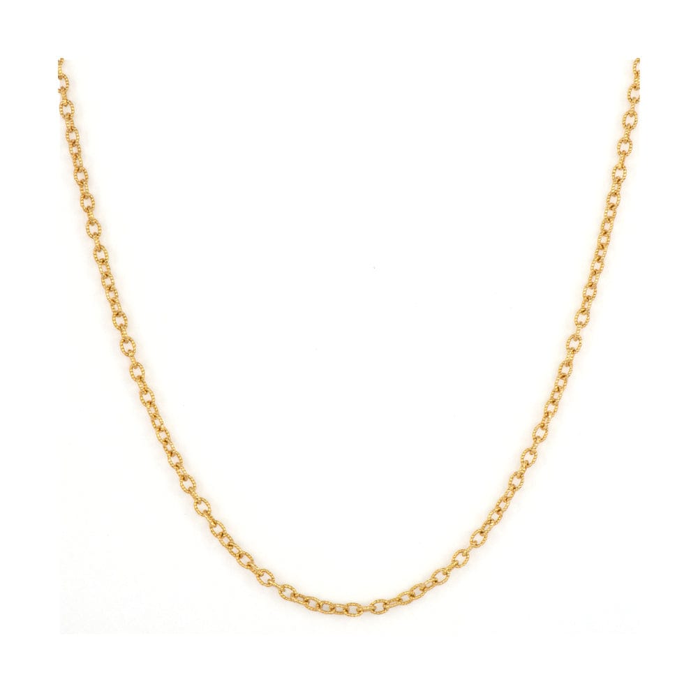 Three Stories 14K Yellow Gold Small Link Textured Chain Necklace