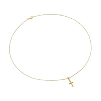Cable Cross Pendant Necklace in 18K Yellow Gold, 17.5mm
