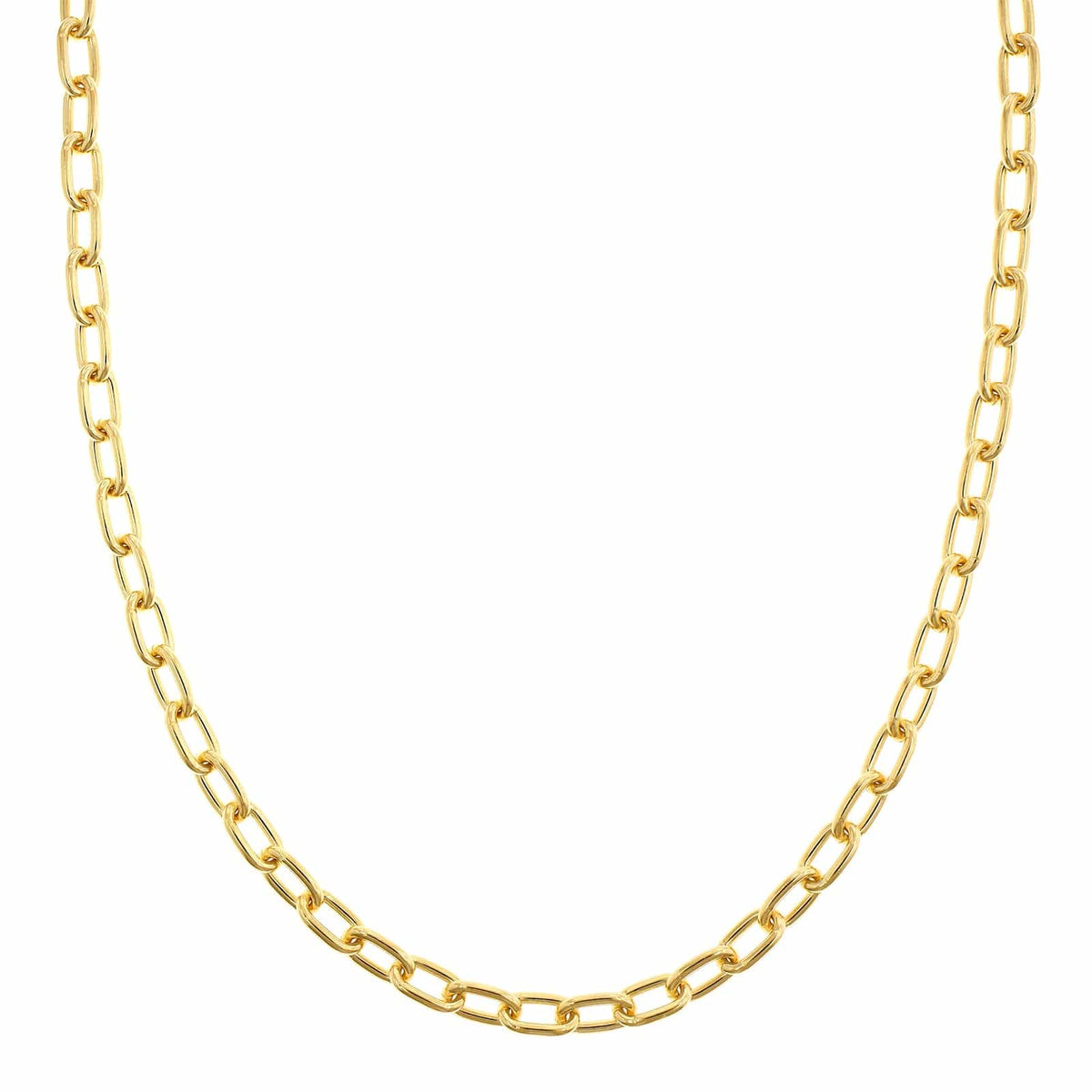 14K Yellow Gold Oval Chain Link Necklace
