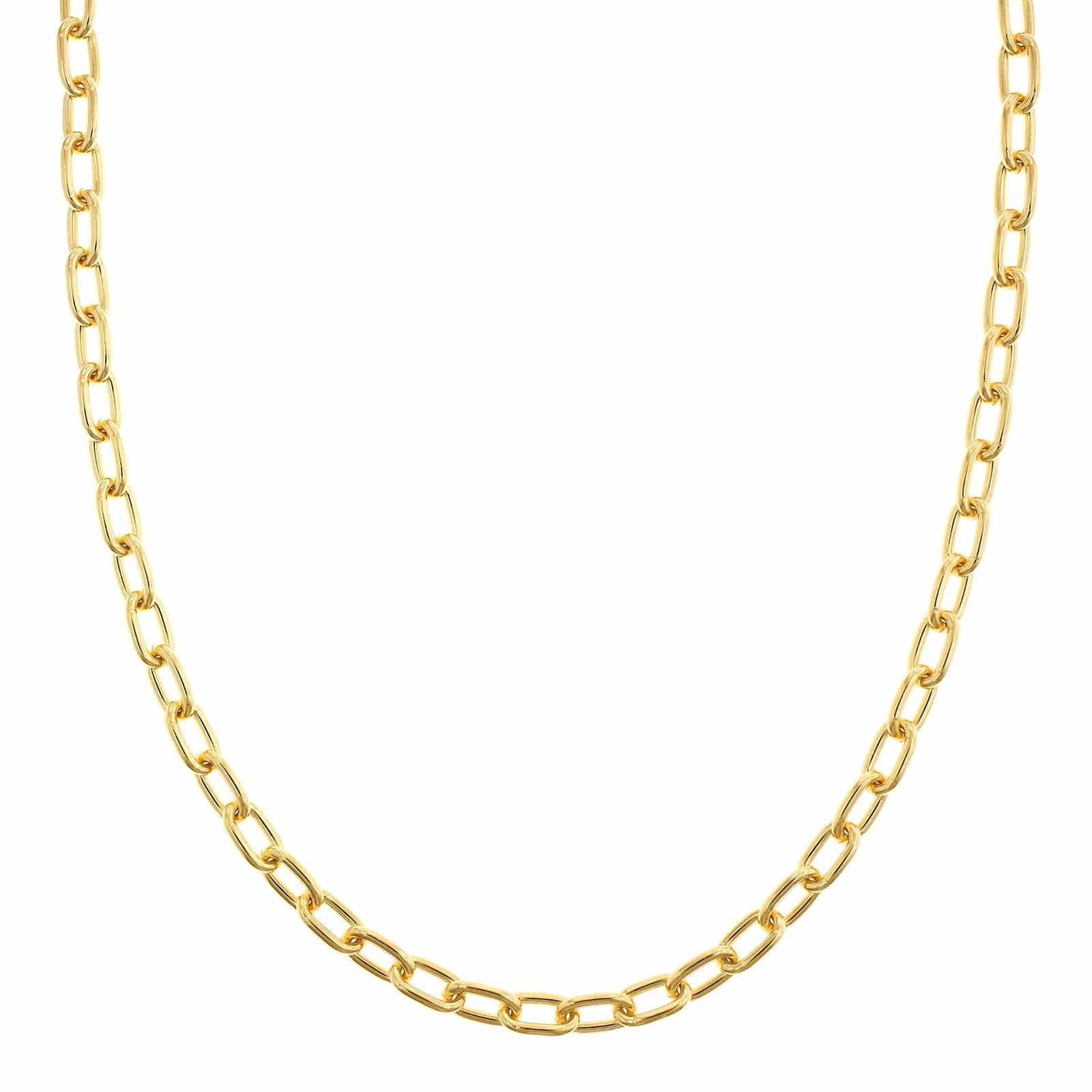 14K Yellow Gold Oval Chain Link Necklace