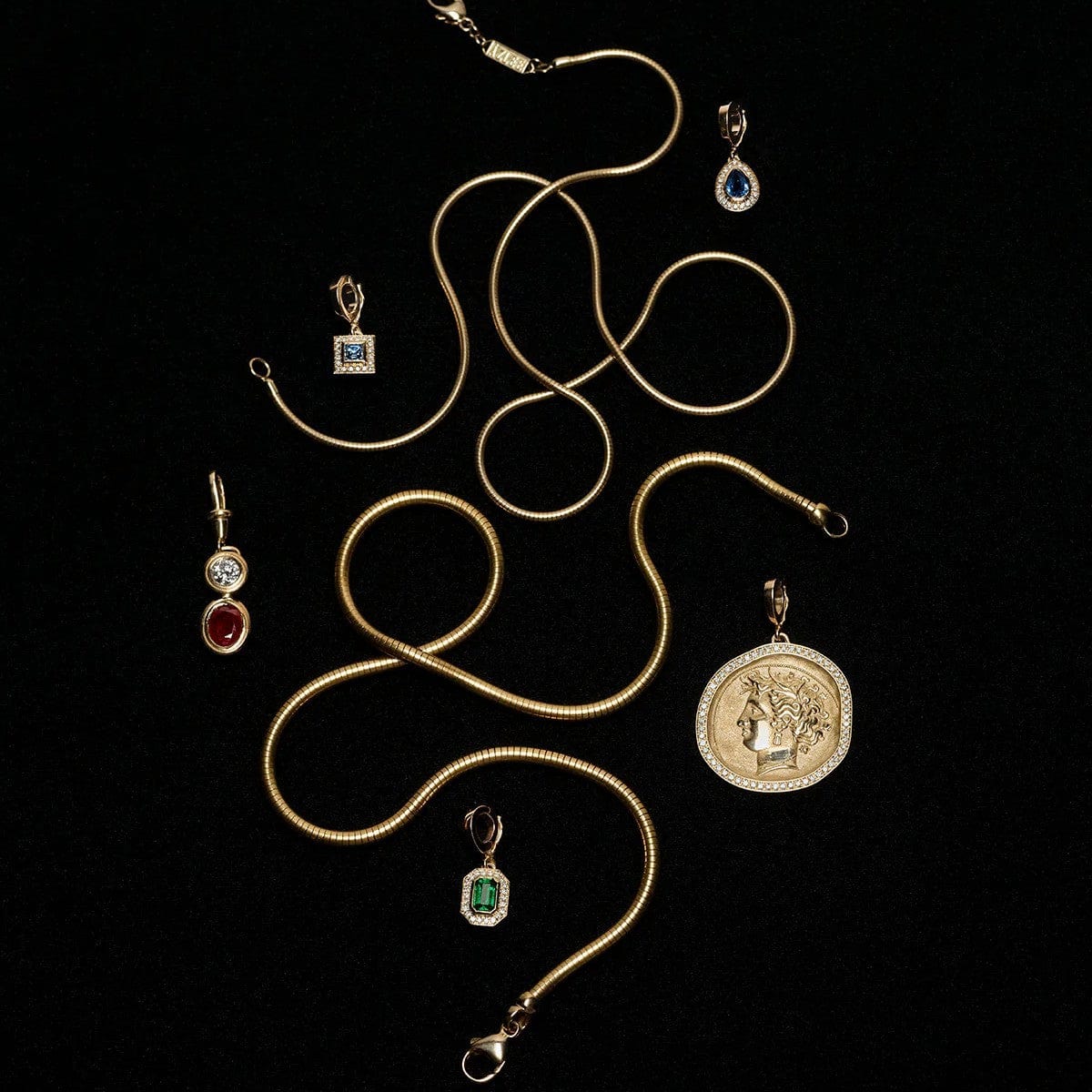 Azlee 18K Yellow Gold Cascade Chain Necklace