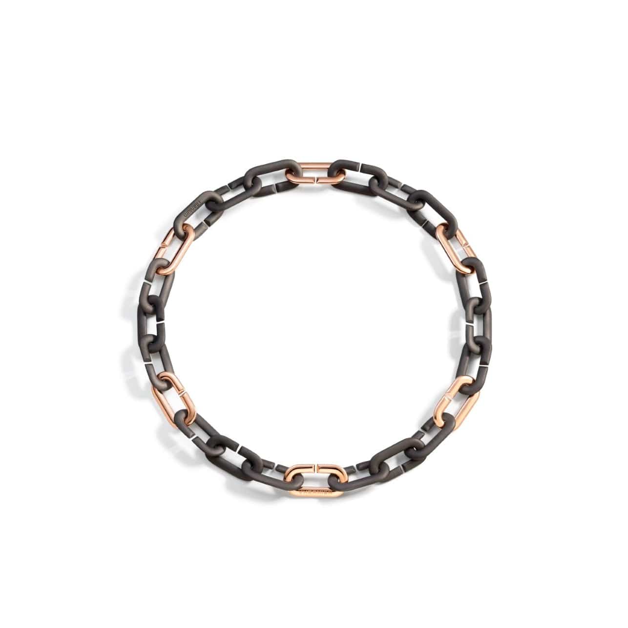 Vhernier 18K Rose Gold and Titanium Mon Jeu Link Necklace