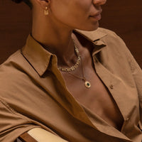 Azlee 18K Yellow Gold Tessellate Chain Necklace