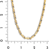 18K Two-Tone Gold Hexagonal Mechanical Chain Link Necklace