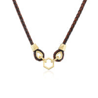 Harwell Godfrey 18K Yellow Gold Braided Leather Foundation Necklace