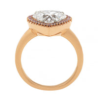 18K Rose Gold Heart Shaped Diamond Halo Ring