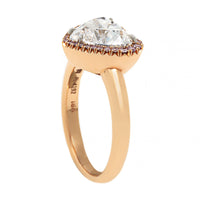 18K Rose Gold Heart Shaped Diamond Halo Ring