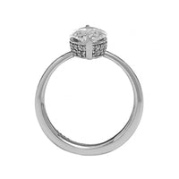 Platinum Solitaire Marquise Diamond Hidden Halo Engagement Ring